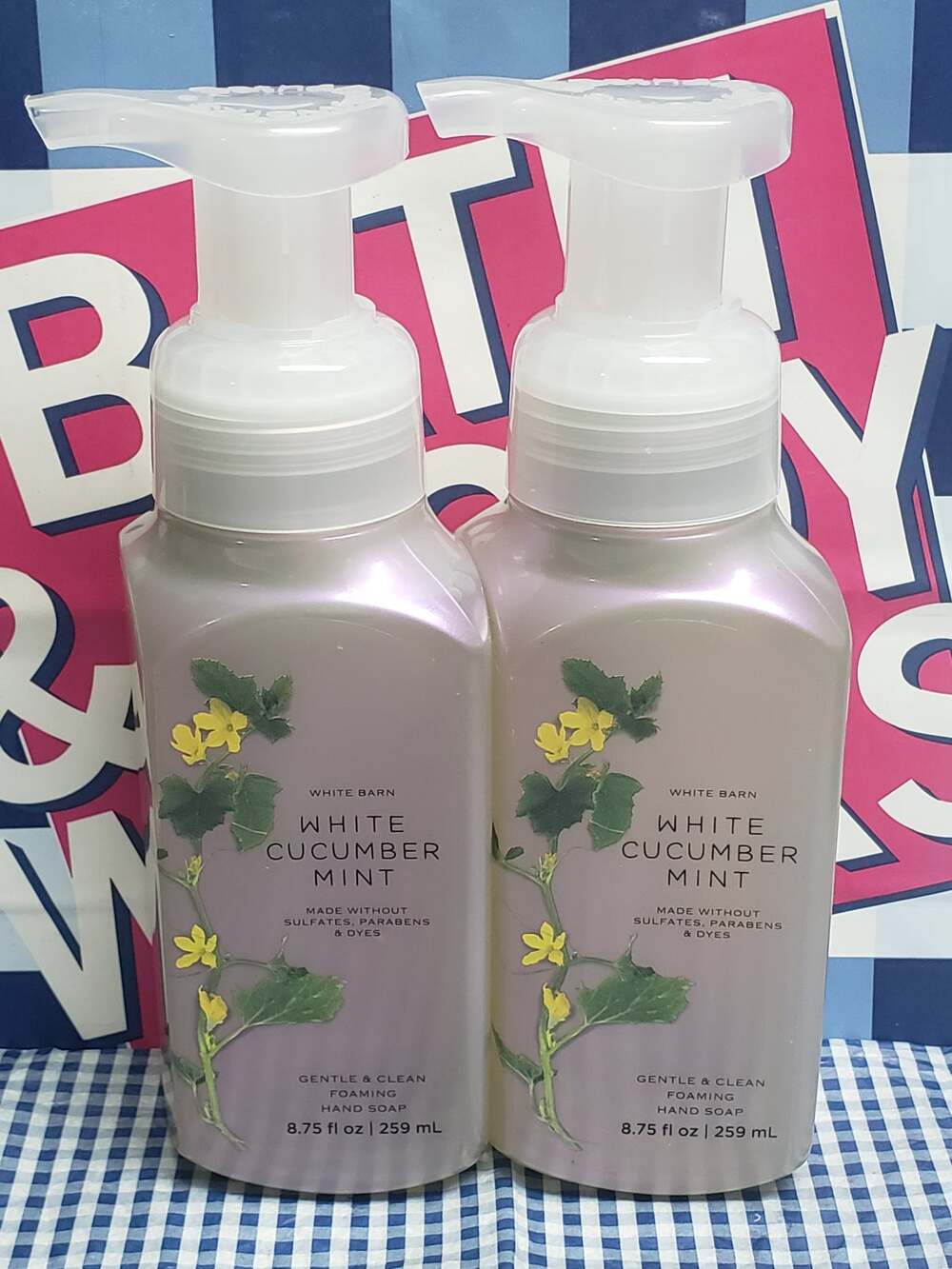 BBW White Cucumber Mint Gentle Foaming Hand Soap 2 Pack